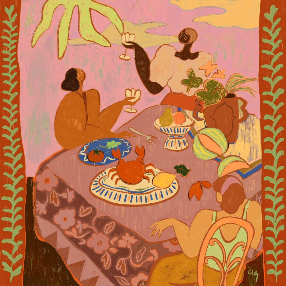 Luncheon with the Ladies by Arty Guava — canvas wall art