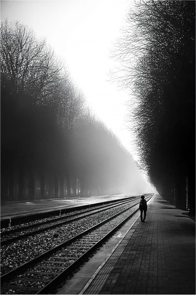 Misty Railway Journey by Parole Kim — canvas wall art