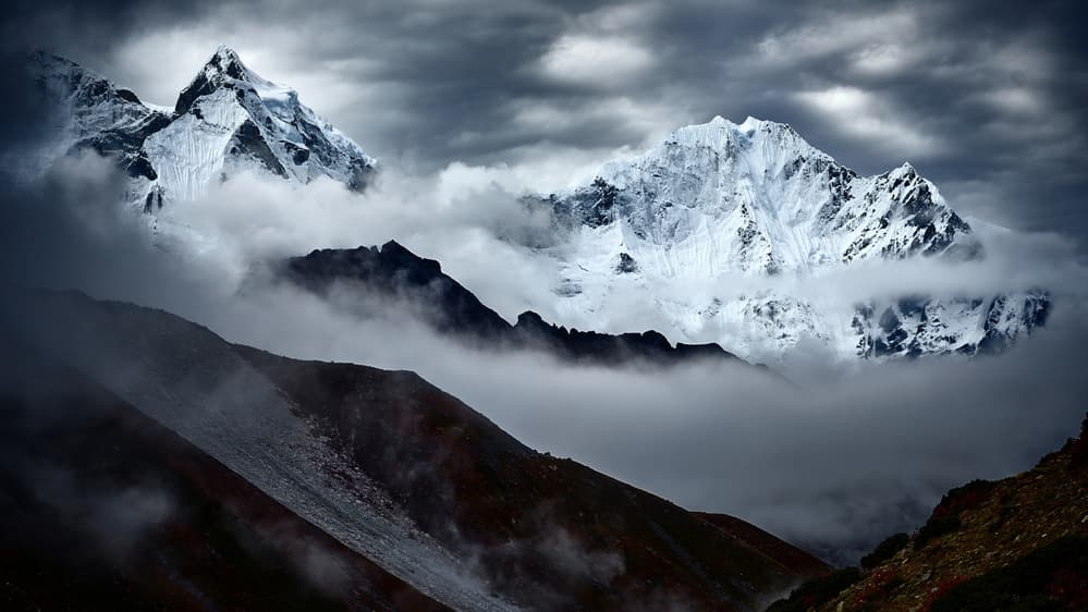 Dramatic Mountain Peaks by Mozart Chan — canvas wall art