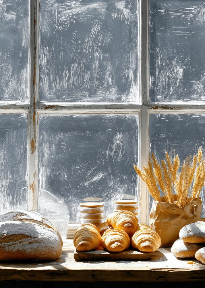 Rustic Bakery Window by Justyna Jaszke — canvas wall art