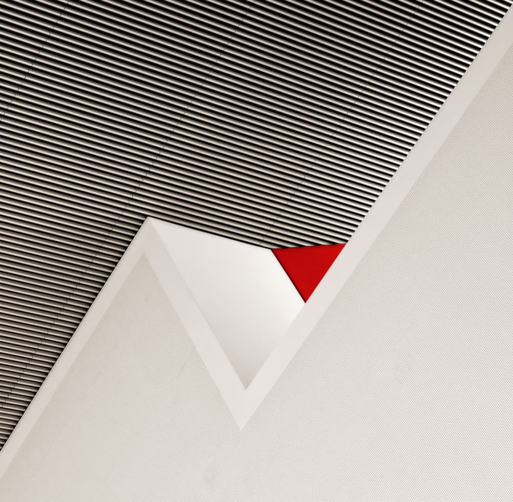 Red Architectural Angles by Tomasz Buczkowski ( Tomush ) — canvas wall art