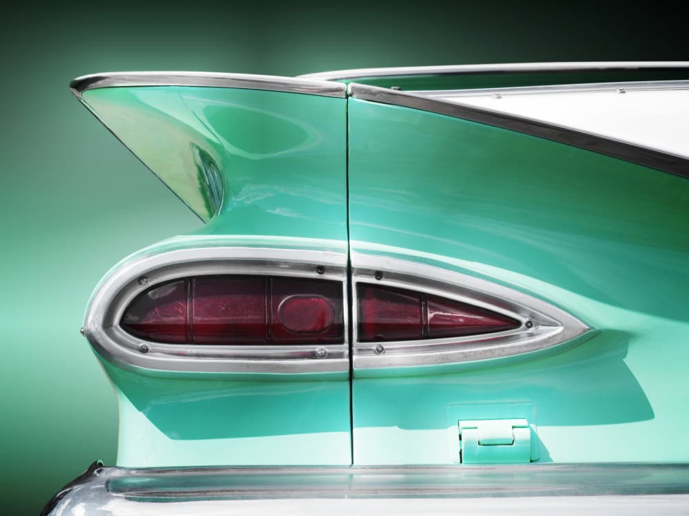 Vintage Teal Tail Fin by Beate Gube — canvas wall art