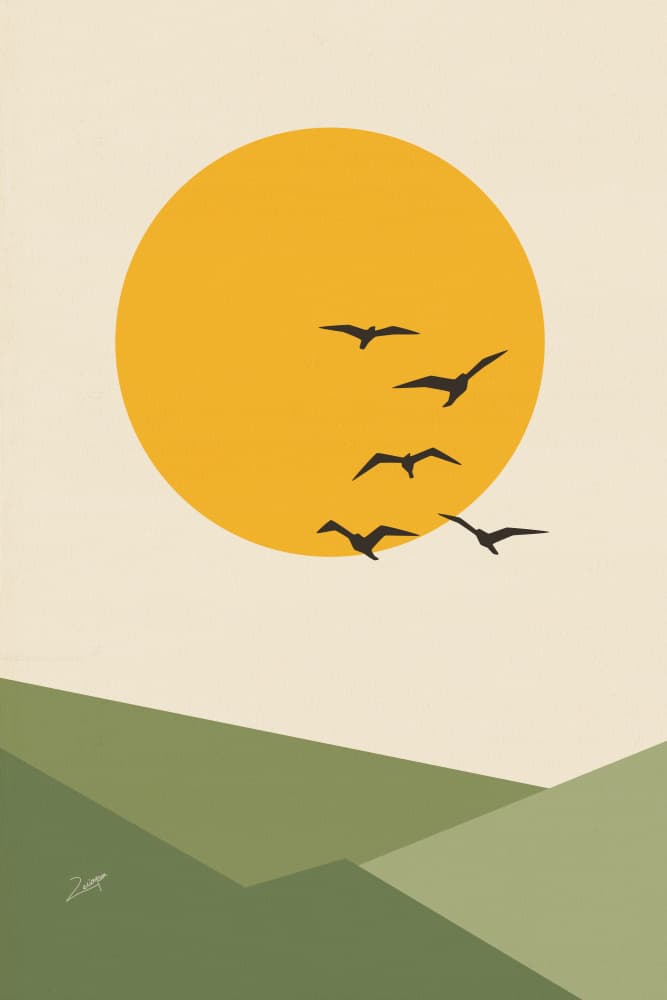 Sun Over Green Hills by zarish chaudhry — canvas wall art