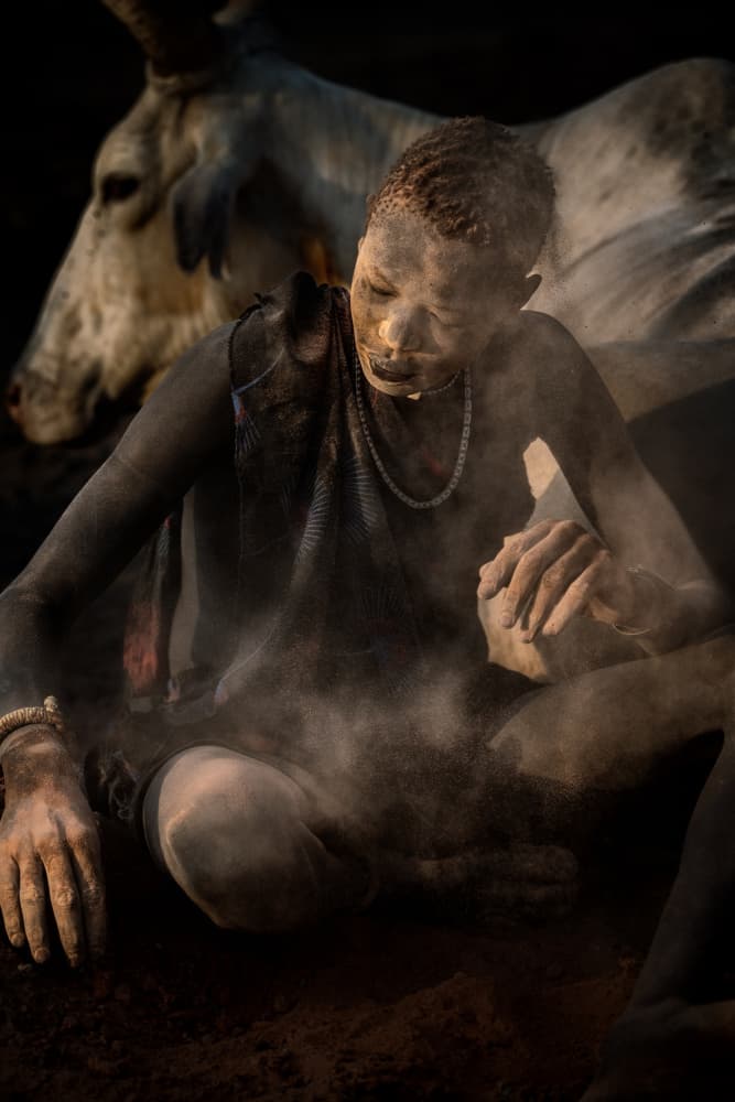 African Man Dust Ritual by Trevor Cole — canvas wall art