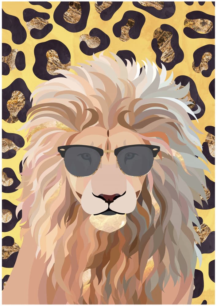 Cool Lion Sunglasses by Sarah Manovski — canvas wall art