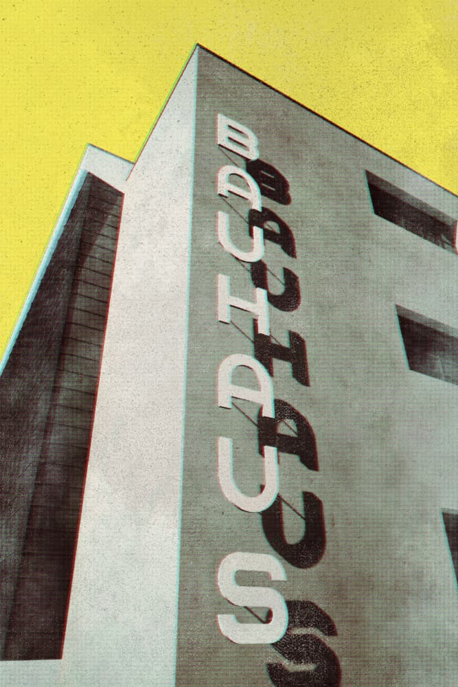 Bauhaus Building Shadows by Rosana Laiz Blursbyai — canvas wall art