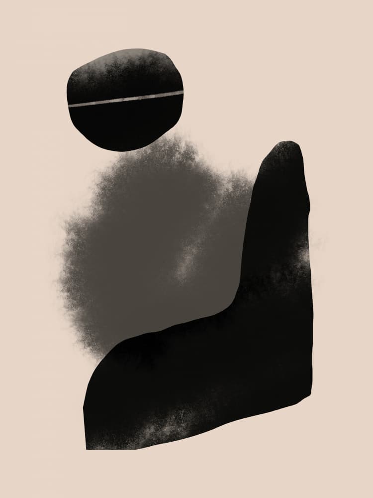Black Organic Forms by Little Dean — canvas wall art