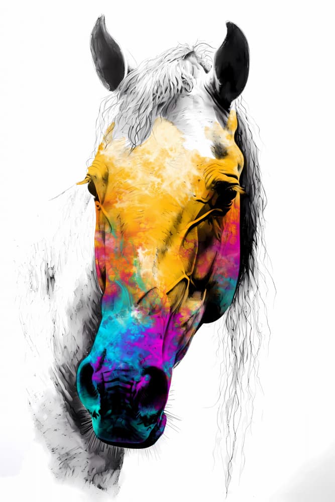 Colorful Horse Splash by Rafal Kulik — canvas wall art
