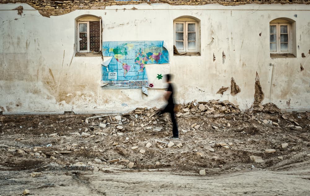 Urban Journey World Map by Babak Mehrafshar — canvas wall art
