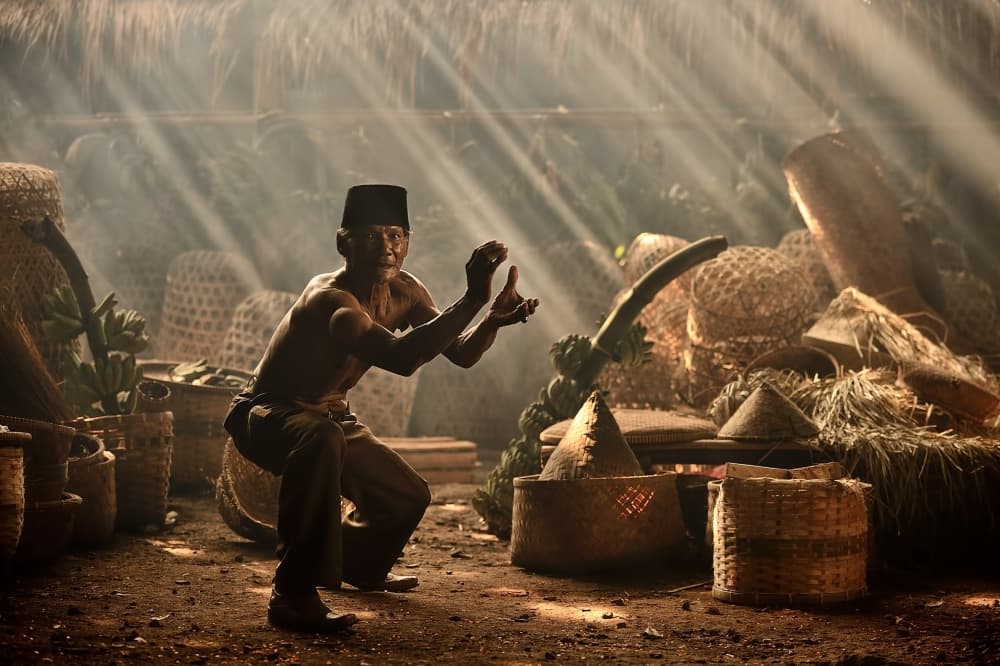 Traditional Man Pose by Vichaya — canvas wall art