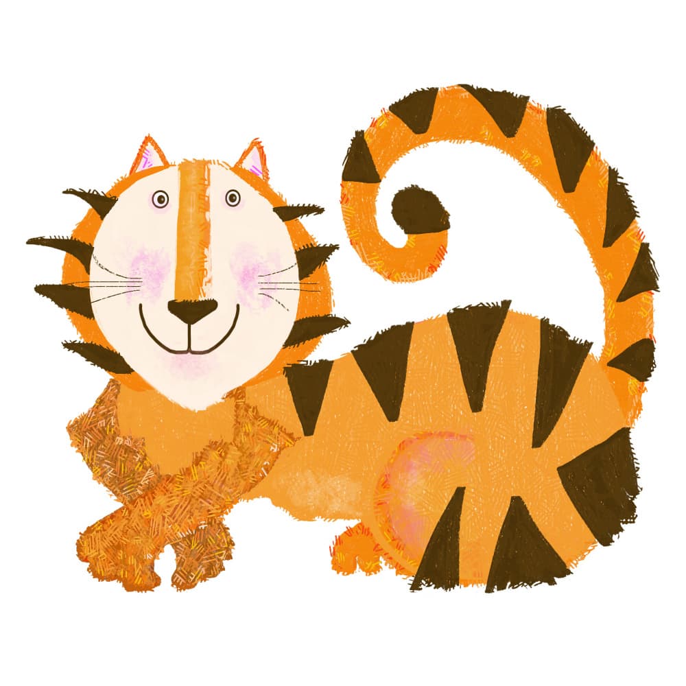 Friendly Orange Tiger by Lynnda Rakos — canvas wall art