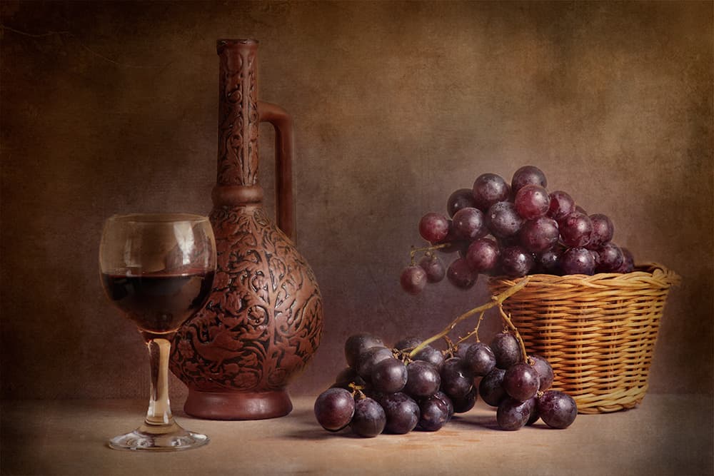 Rustic Wine And Grapes by Stanislav Aristov — canvas wall art