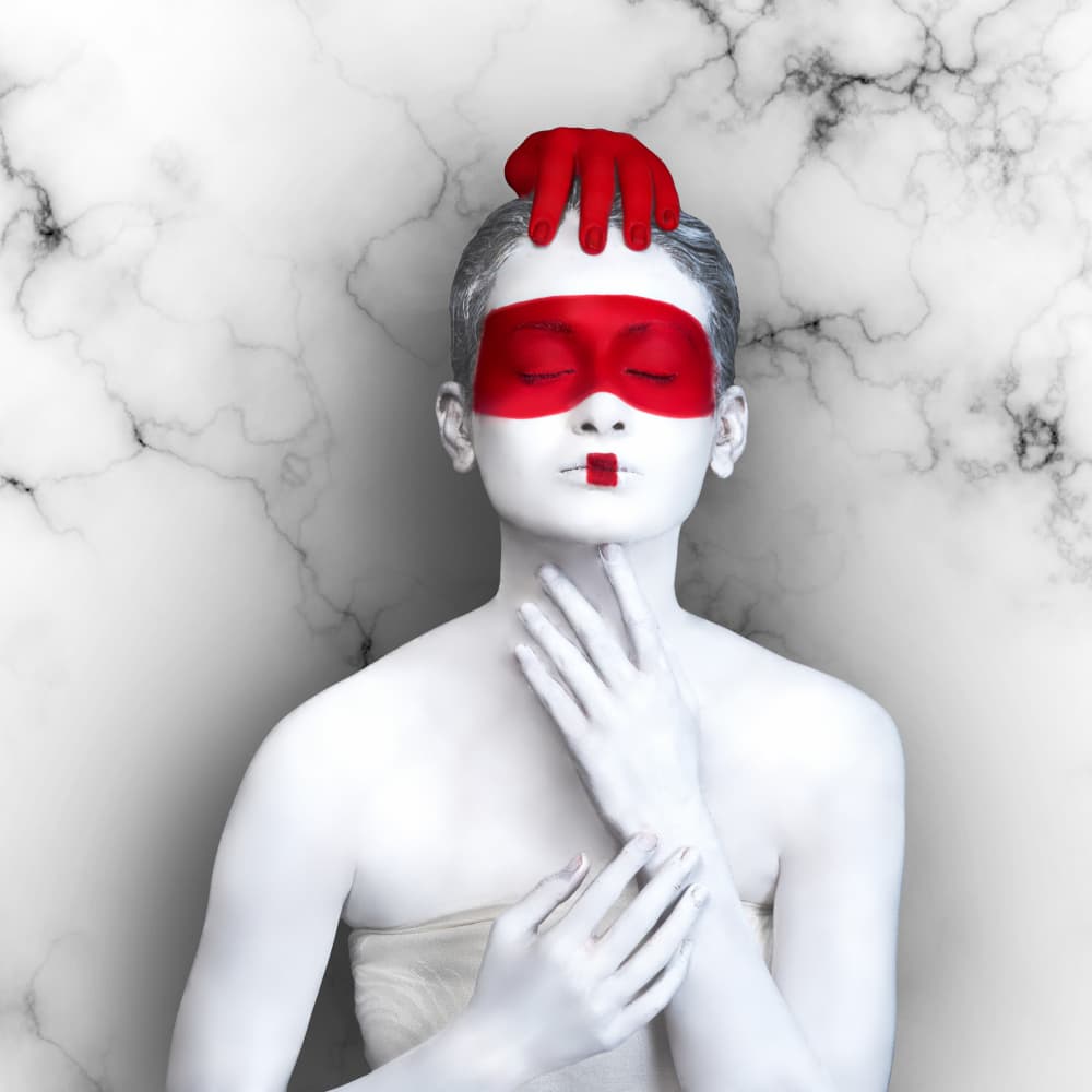 RED AND WHITE by JOYRAJ SAMANTA — canvas wall art