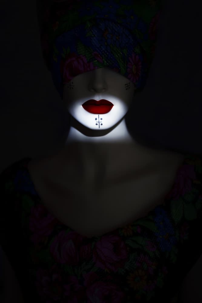 Spotlight Red Lips by Fatima Cherkaoui — canvas wall art
