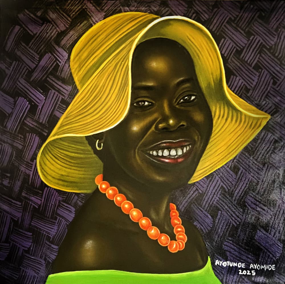 Radiant Woman Yellow Hat by Ayotunde ayomide — canvas wall art
