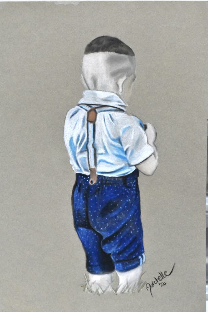 Boy in Suspenders by Marchelle de Kock — canvas wall art
