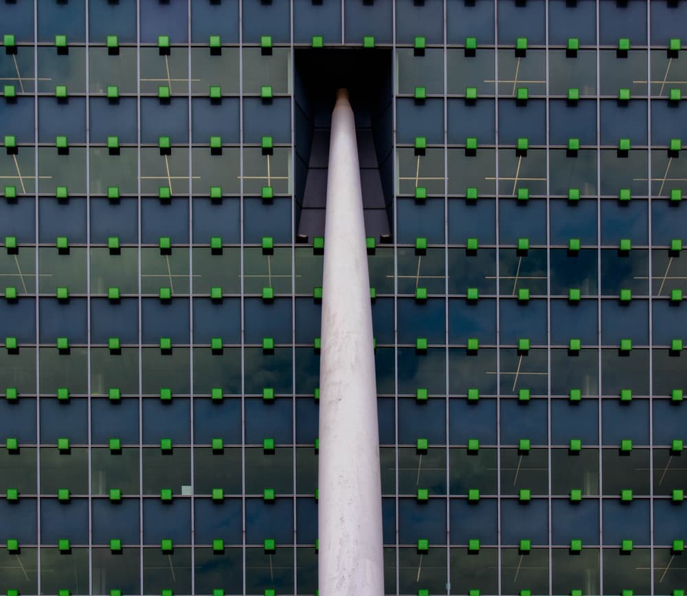 Modern Grid and Column by Jef Flour — canvas wall art