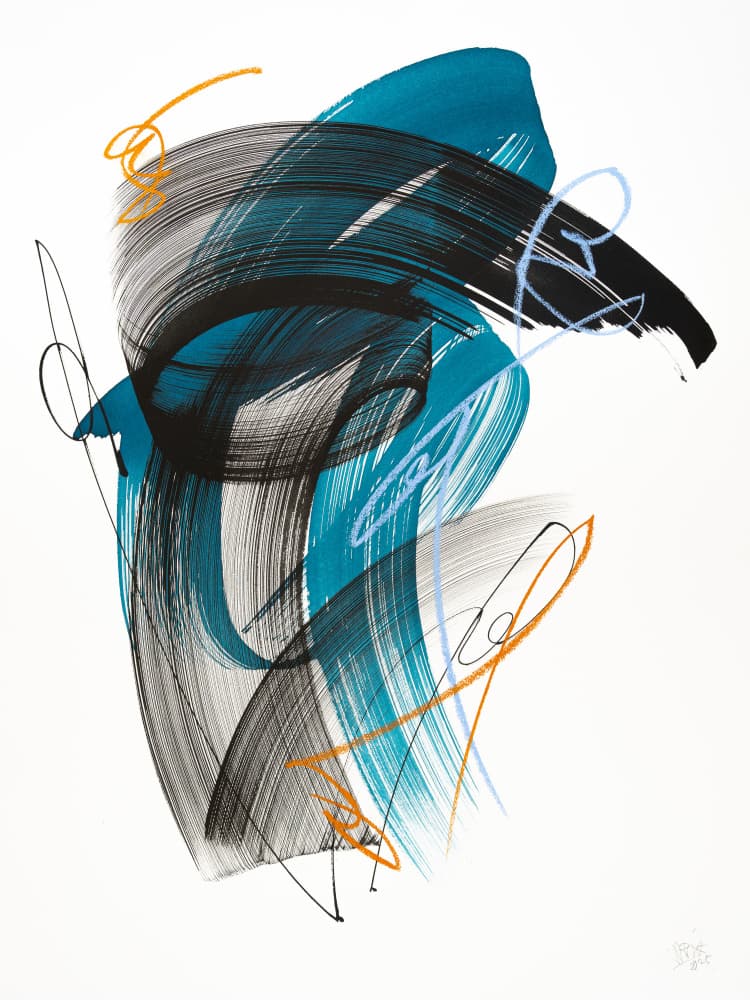 Dynamic Teal Flow by Mette Rix — canvas wall art