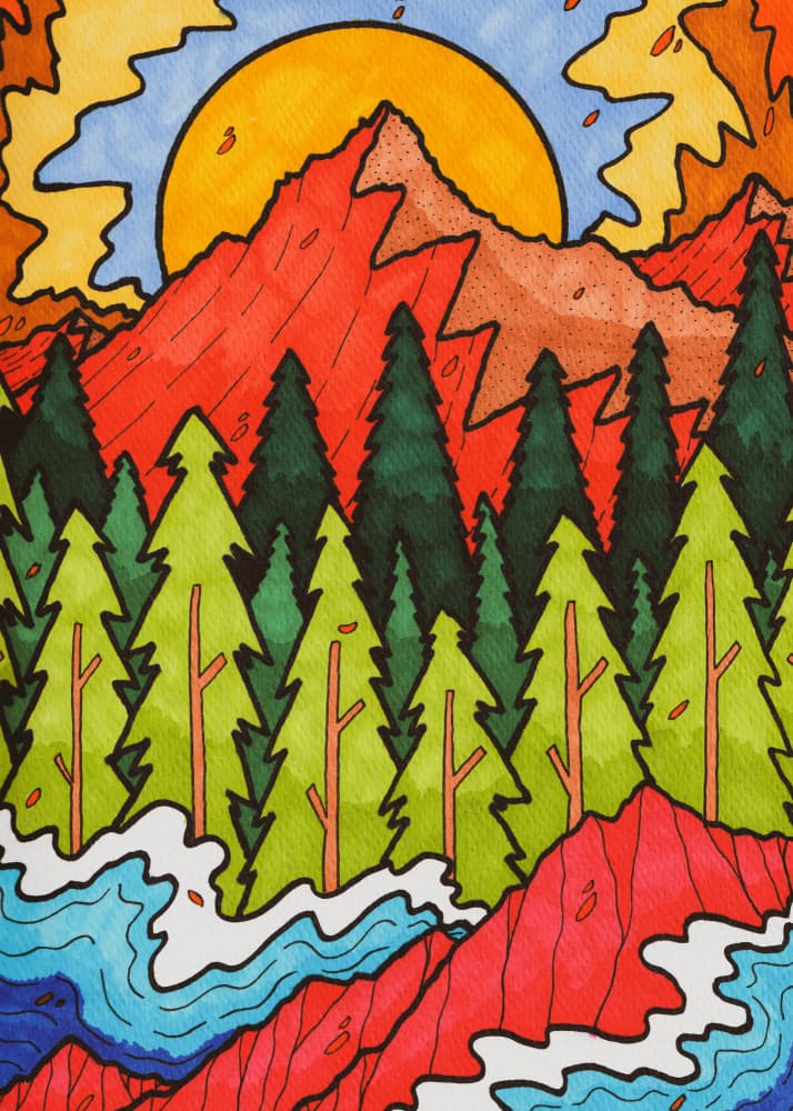 Vibrant Mountain River by Stephen Wade — canvas wall art