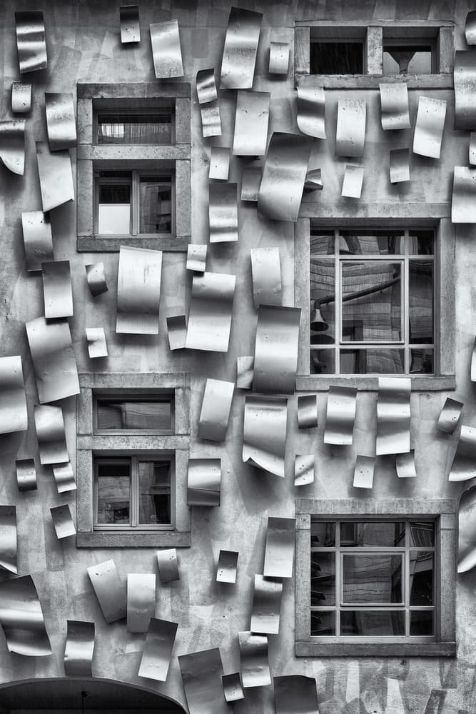 Textured Urban Facade by Peter Pfeiffer — canvas wall art