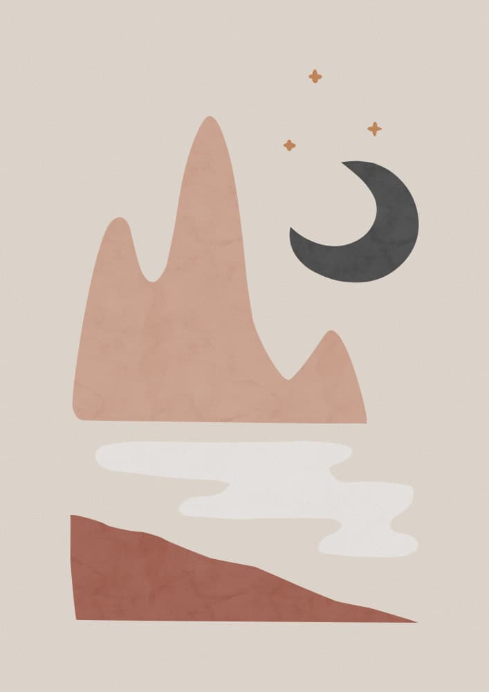 Minimalist Desert Moon by Orara Studio — canvas wall art