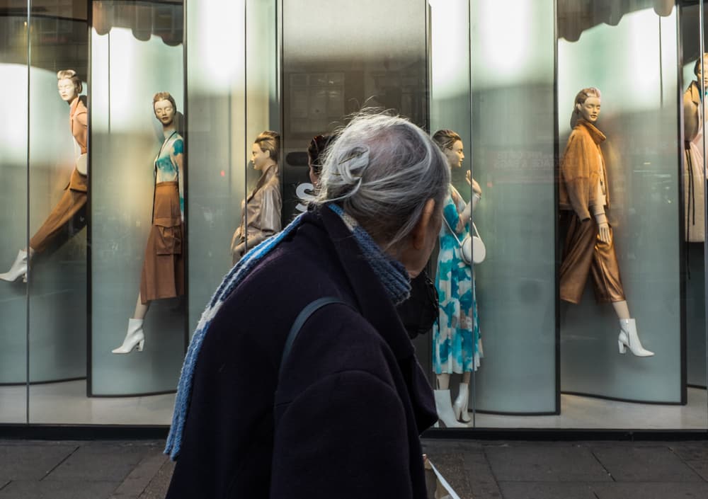 Woman Window Shopping by Lorenzo Grifantini — canvas wall art