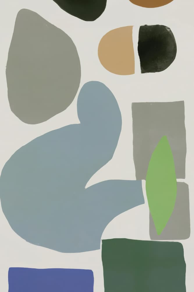 Muted Organic Shapes by Melloi Art Prints — canvas wall art