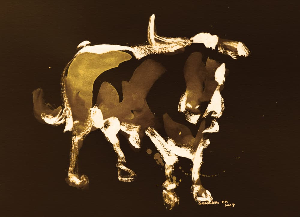 Bull Art 5 by Santhosh ch — canvas wall art