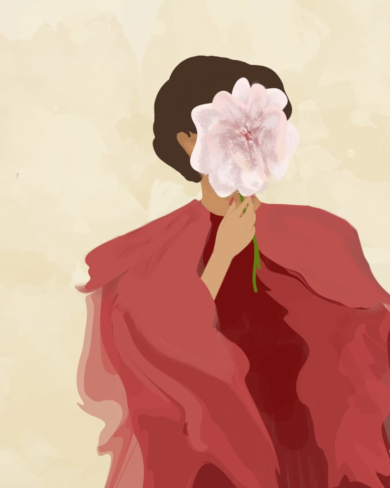 Elegant Flower Woman by Sannel Larson — canvas wall art