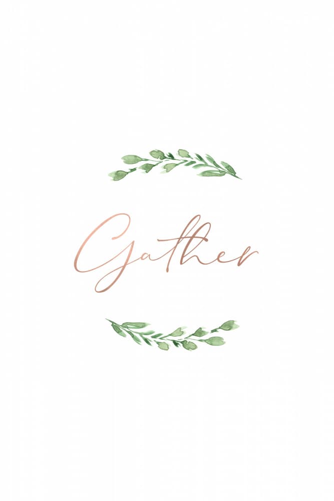 Gather Botanical Script by Rosana Laiz Blursbyai — canvas wall art