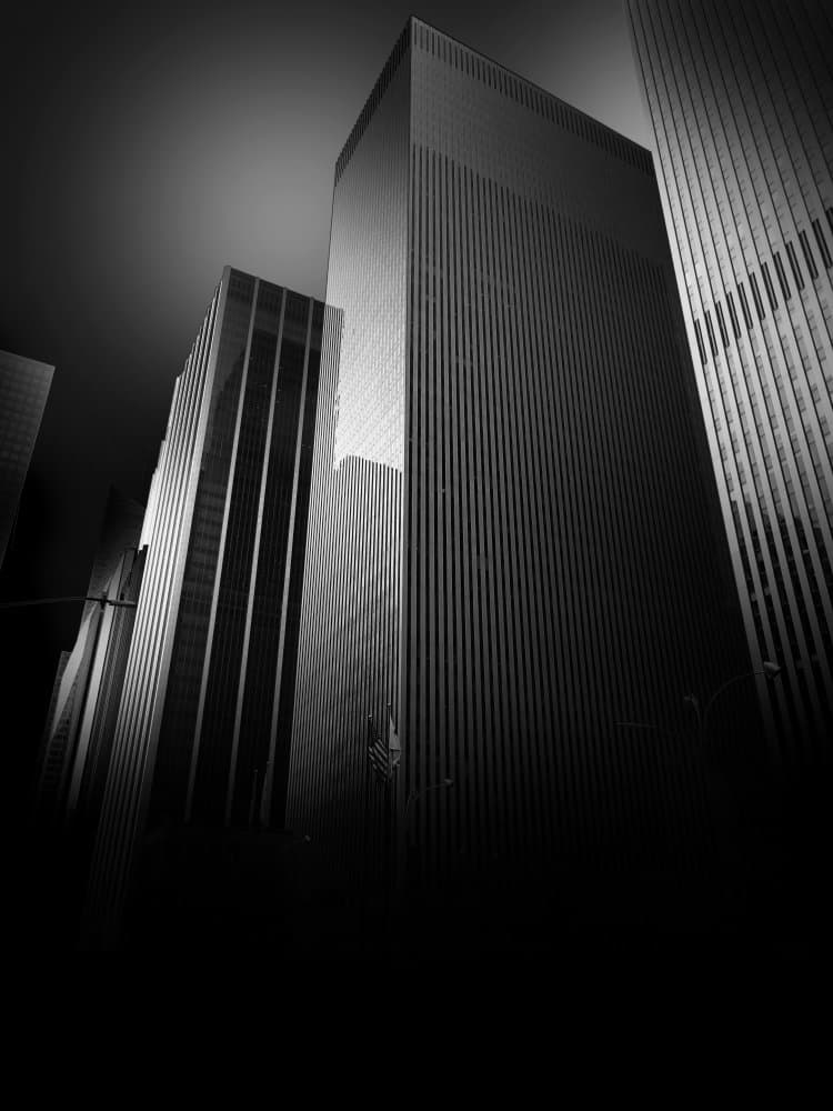 Towering Urban Structures by Amaya Saez — canvas wall art