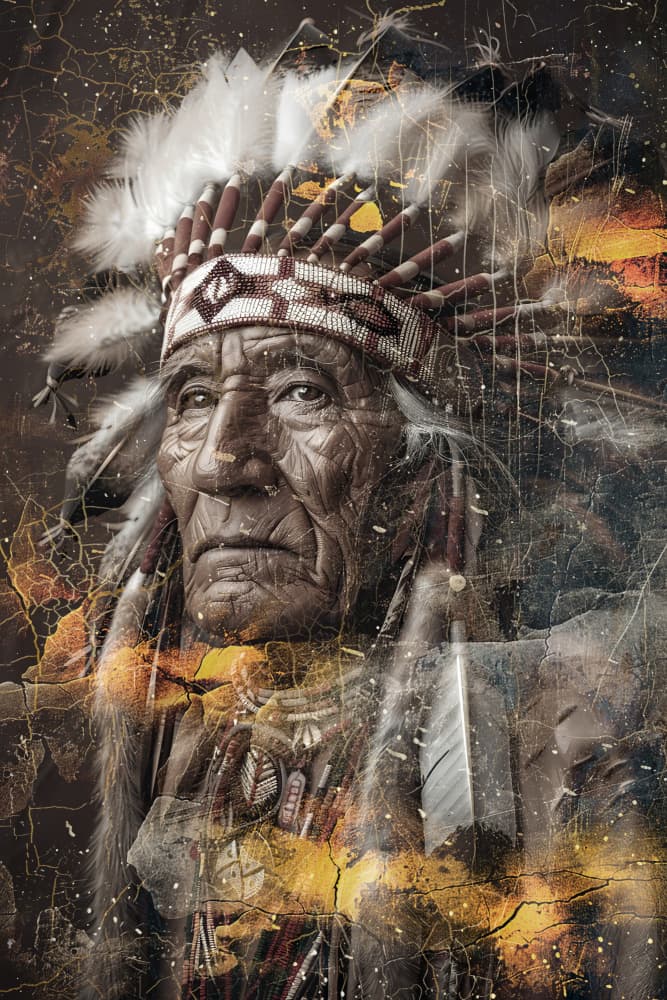 Ancient Chief Portrait by Rafal Kulik — canvas wall art