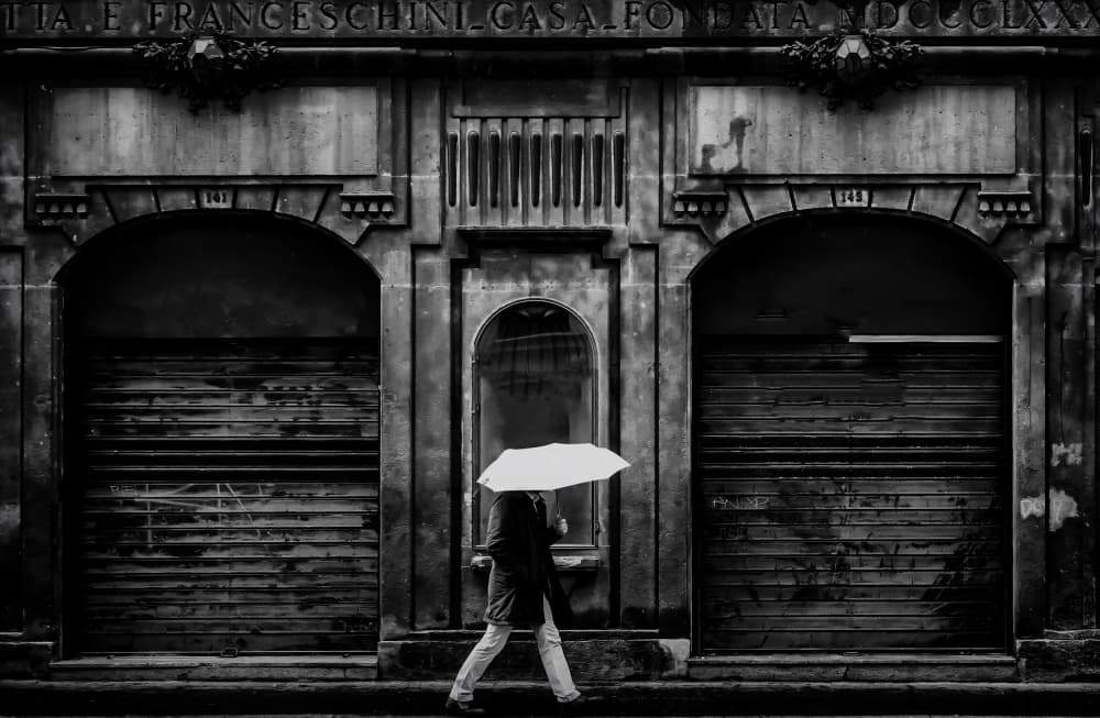 Rainy City Solitude by Ömer Ates Kızıltug — canvas wall art