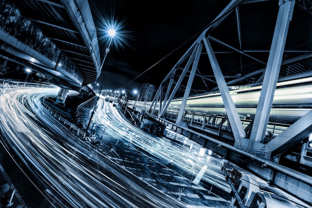 Dynamic City Night by Yoshihiko Wada — canvas wall art