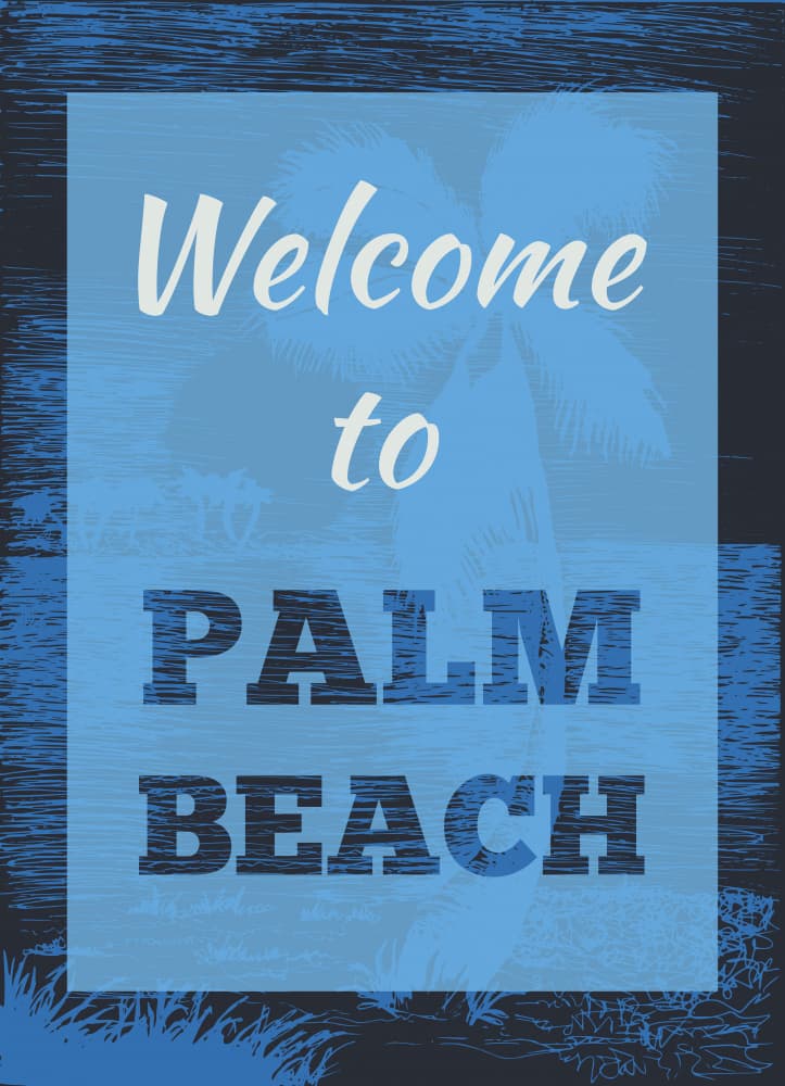 Palm Beach Tropical Welcome by Marika Barsrsind — canvas wall art