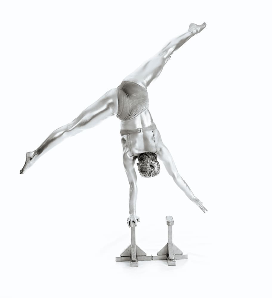 Graceful Silver Handstand by Howard Ashton-Jones — canvas wall art