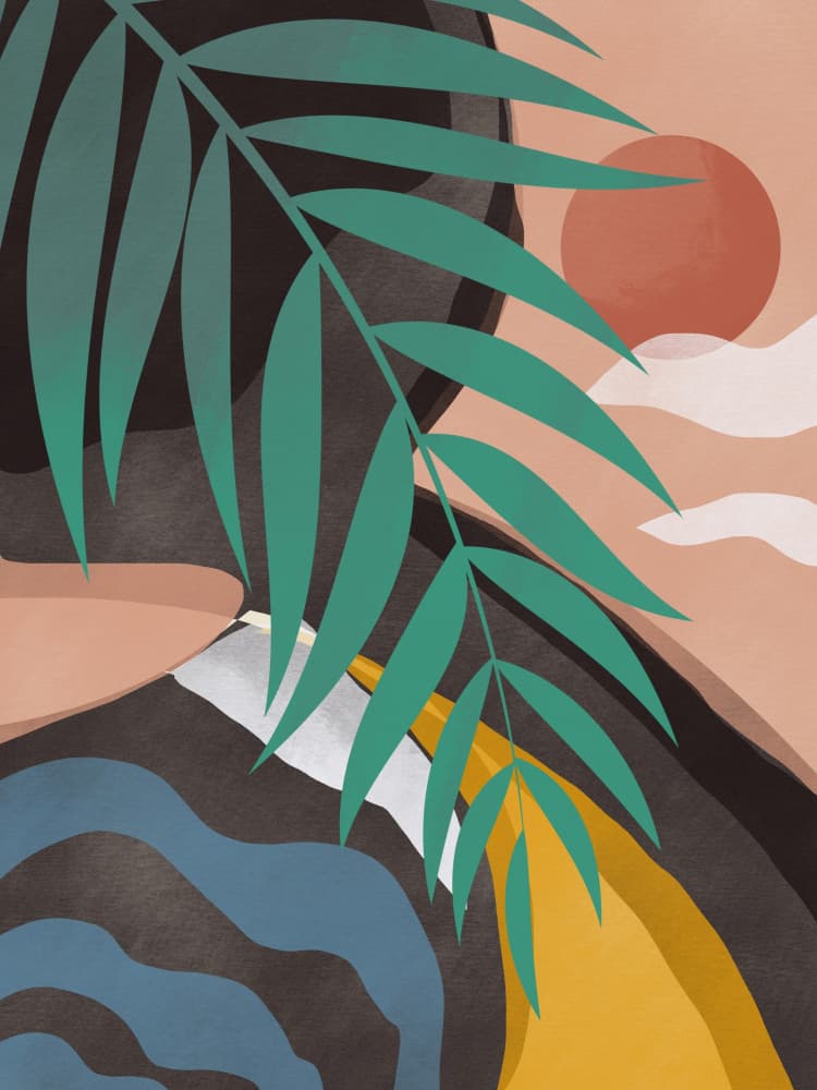 Tropical Desert Sunset by Little Dean — canvas wall art