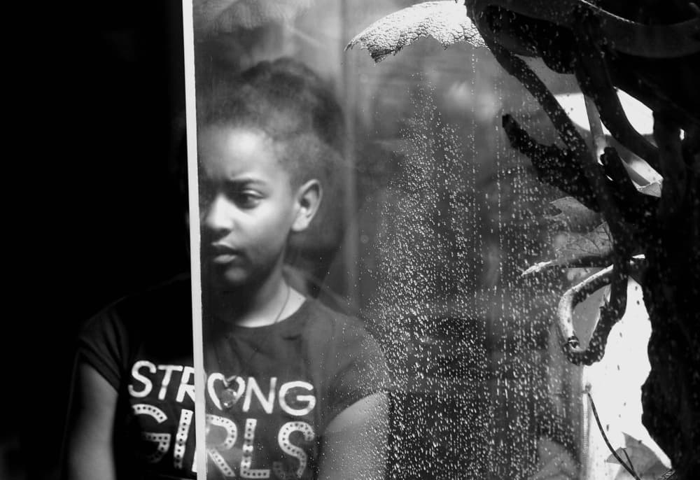Strong Girl Reflecting by Robin Wechsler — canvas wall art