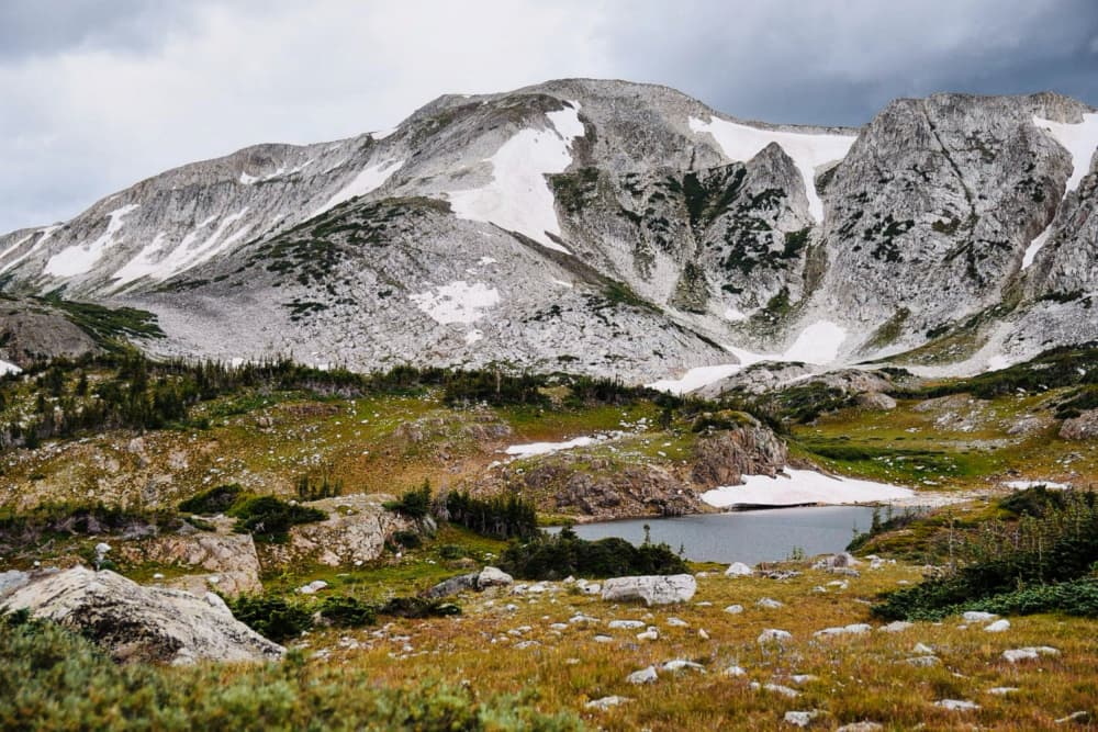 Snowy Alpine Lake by Del Mundo Imagery — canvas wall art
