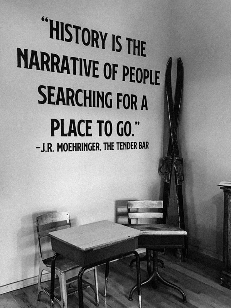 History Quote School Desks by Del Mundo Imagery — canvas wall art