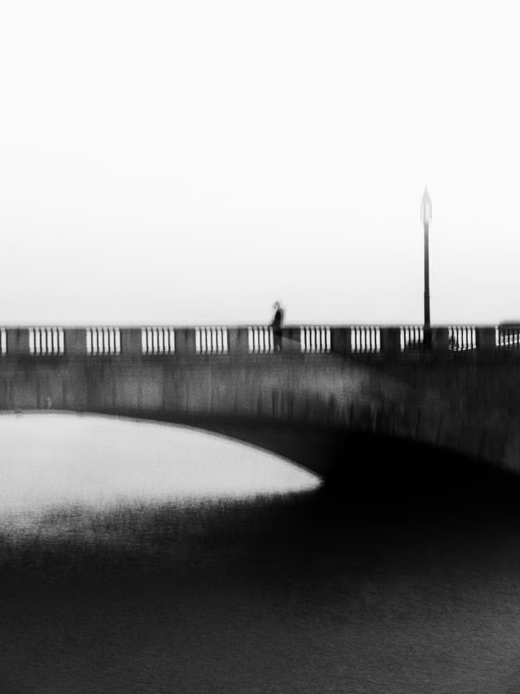 Solitary Bridge Walker by Kenta Tamura — canvas wall art