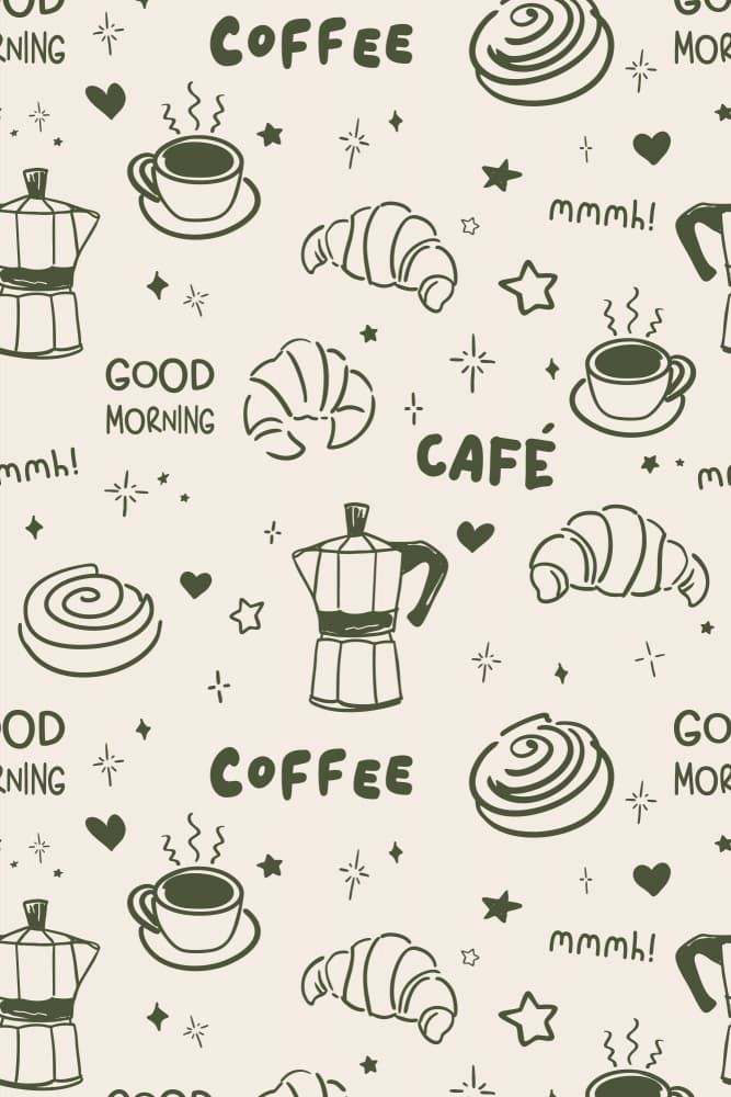 Coffee Croissant Morning by Karen Menzenbach — canvas wall art
