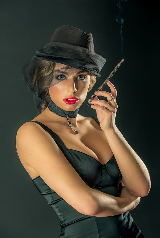 Mysterious Lady Smoking by Sergey Kokinskiy — canvas wall art