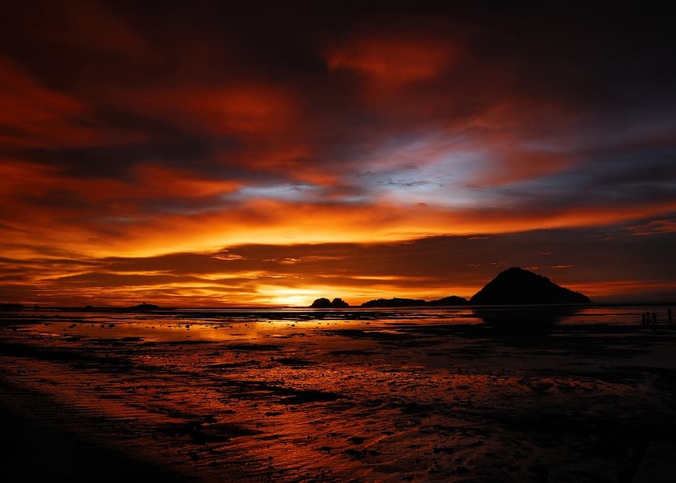 Fiery Coastal Sunset by Fulvio Pellegrini — canvas wall art