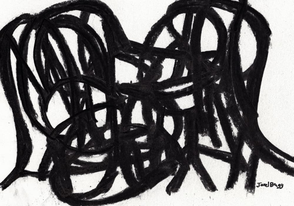 Abstract Black Tangled Lines by Janel Bragg — canvas wall art