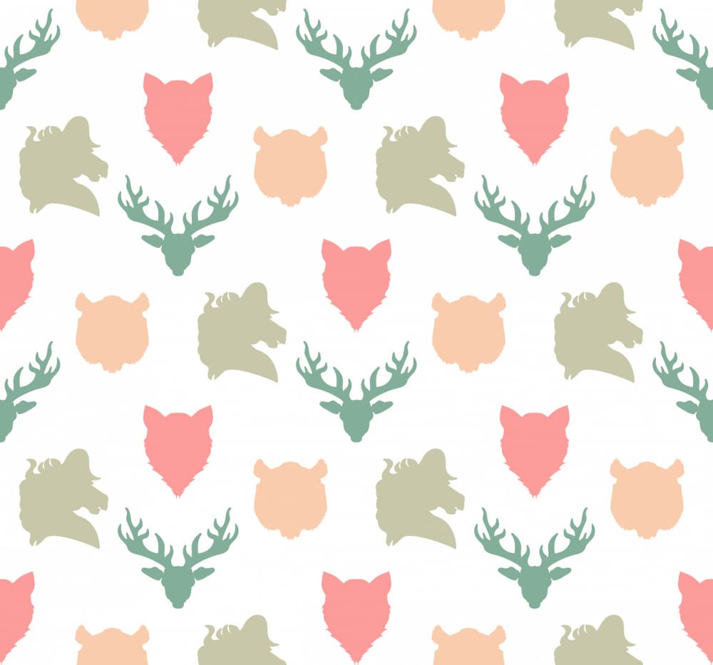 Woodland Animal Silhouettes by Marika Barsrsind — canvas wall art