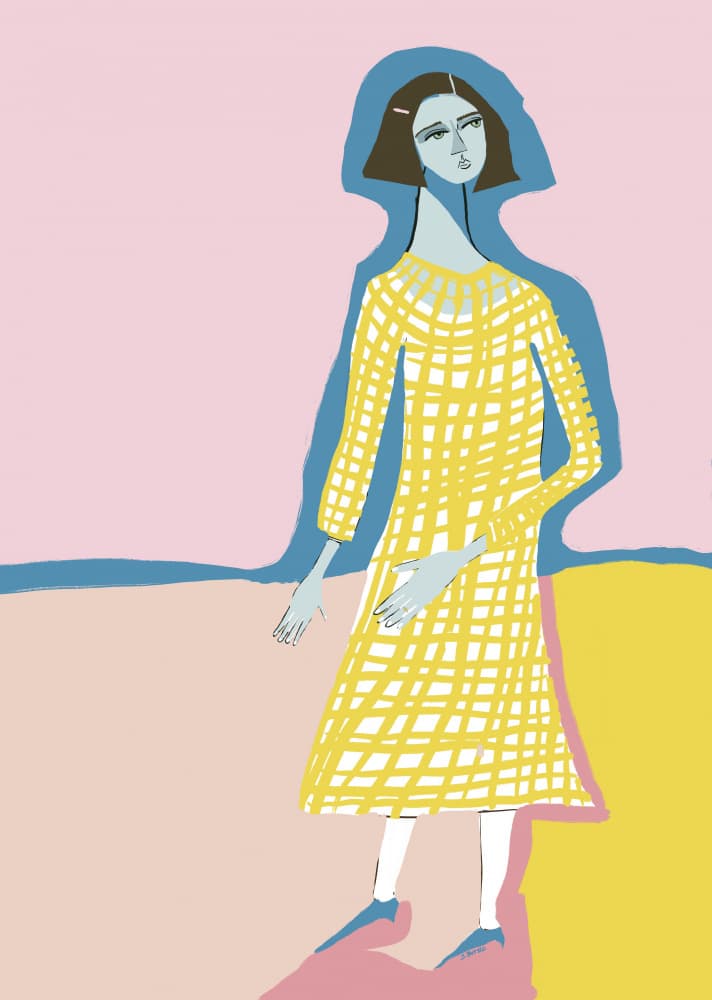 Stylish Woman In Yellow by Sharyn Bursic — canvas wall art