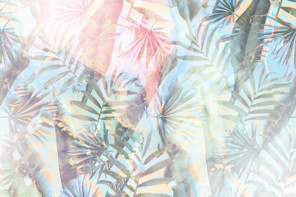 Pastel Tropical Leaves by Rafal Kulik — canvas wall art