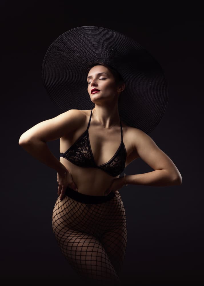 Sensual Black Hat by Laura Benvenuti — canvas wall art