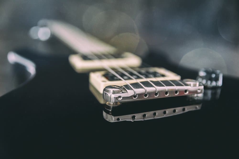 Sleek Guitar Detail by Roswitha Schleicher-Schwarz — canvas wall art
